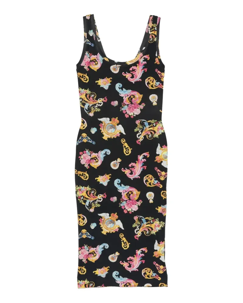 Versace Jeans Baroque-print sleeveless midi dress - Schwarz Schwarz