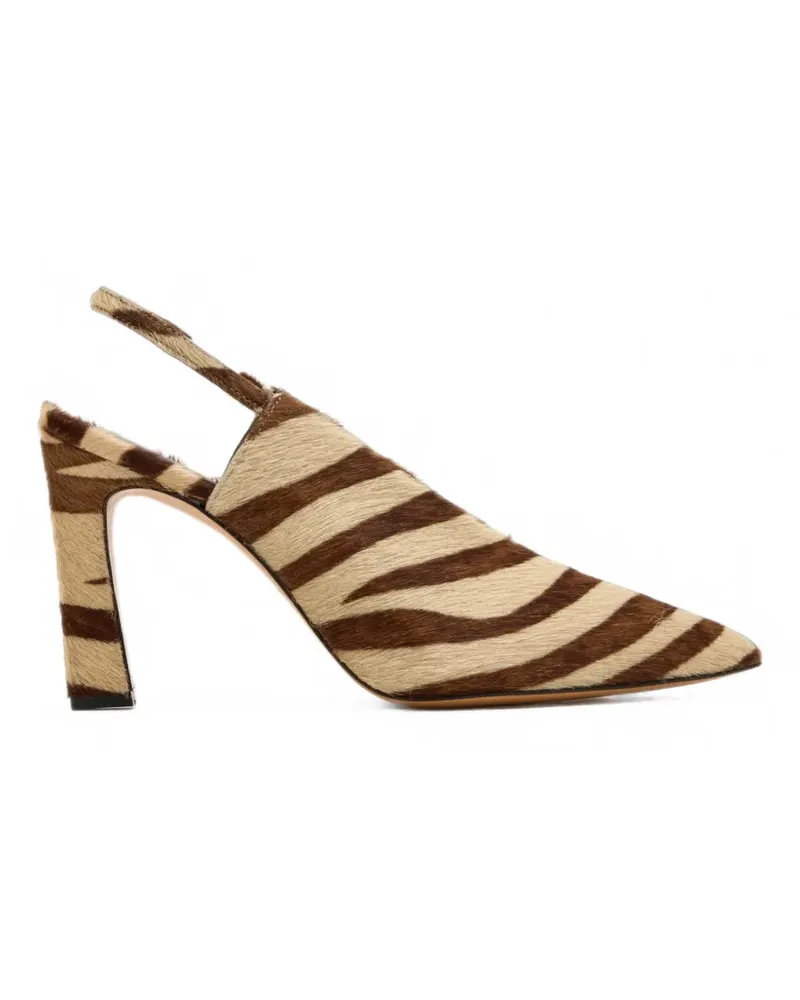 YUZEFI Nur Slingback-Pumps mit Animal-Print - Braun Braun