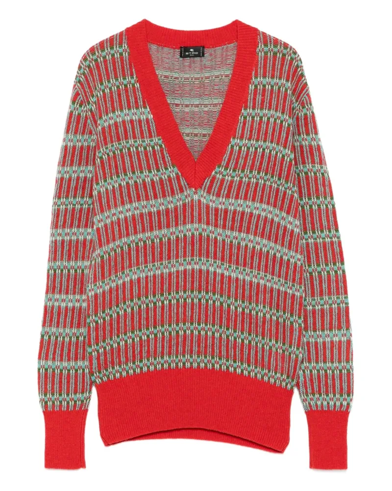 Etro Pullover mit geometrischem Muster - Rot Rot