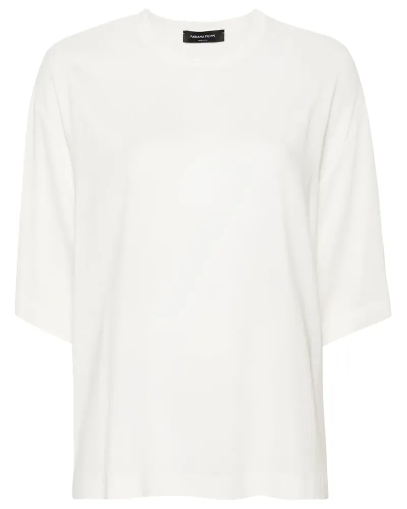 Fabiana Filippi T-Shirt aus Chiffon-Krepp - Weiß Weiß