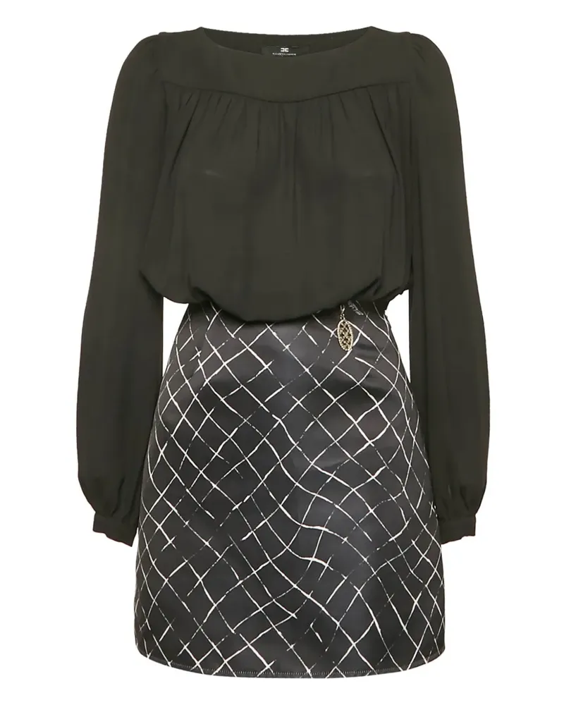 Elisabetta Franchi Kleid mit geometrischem Muster - Schwarz Schwarz