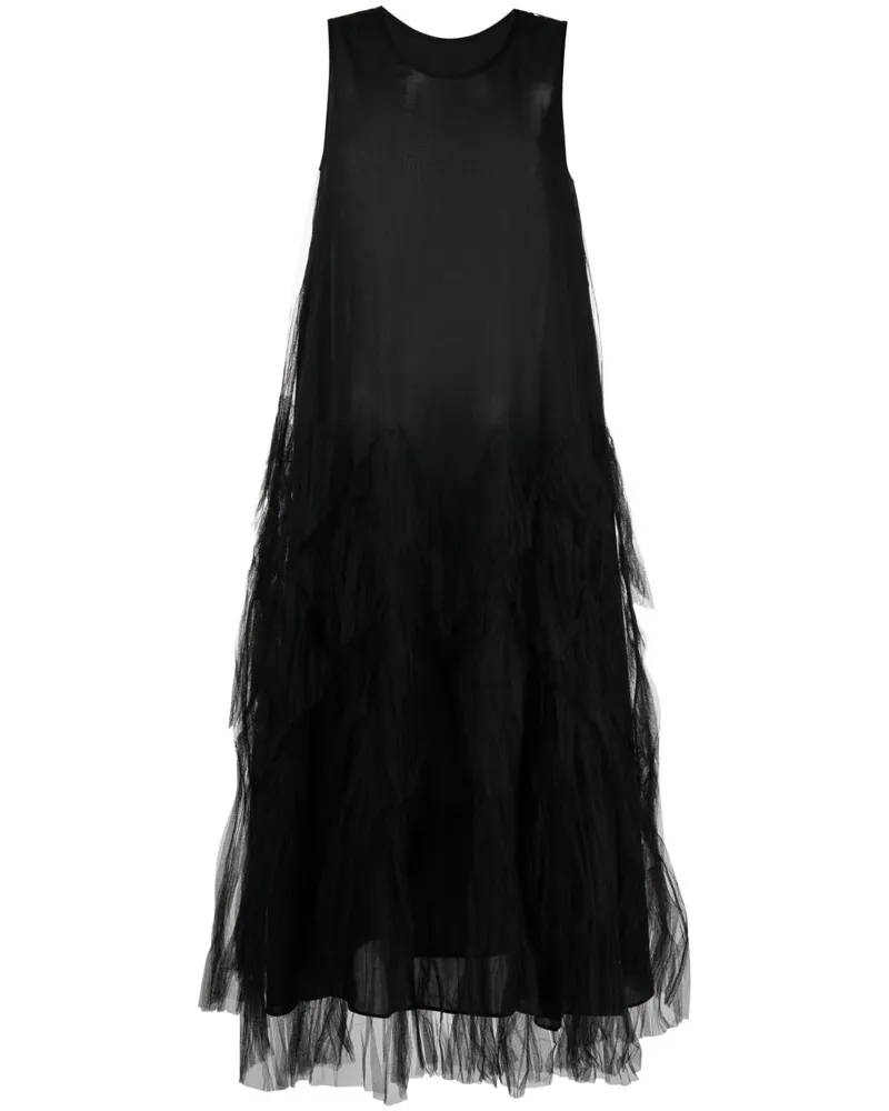 JNBY Midikleid mit Tüll-Overlay - Schwarz Schwarz