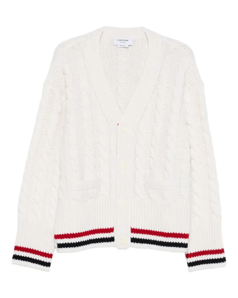 Thom Browne Cable Knit wool cardigan - Weiß Weiß