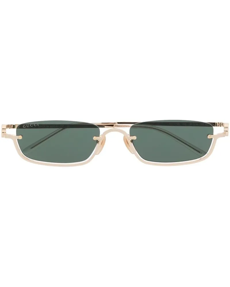 Gucci Halbrand-Sonnenbrille mit Double G - Gold Gold