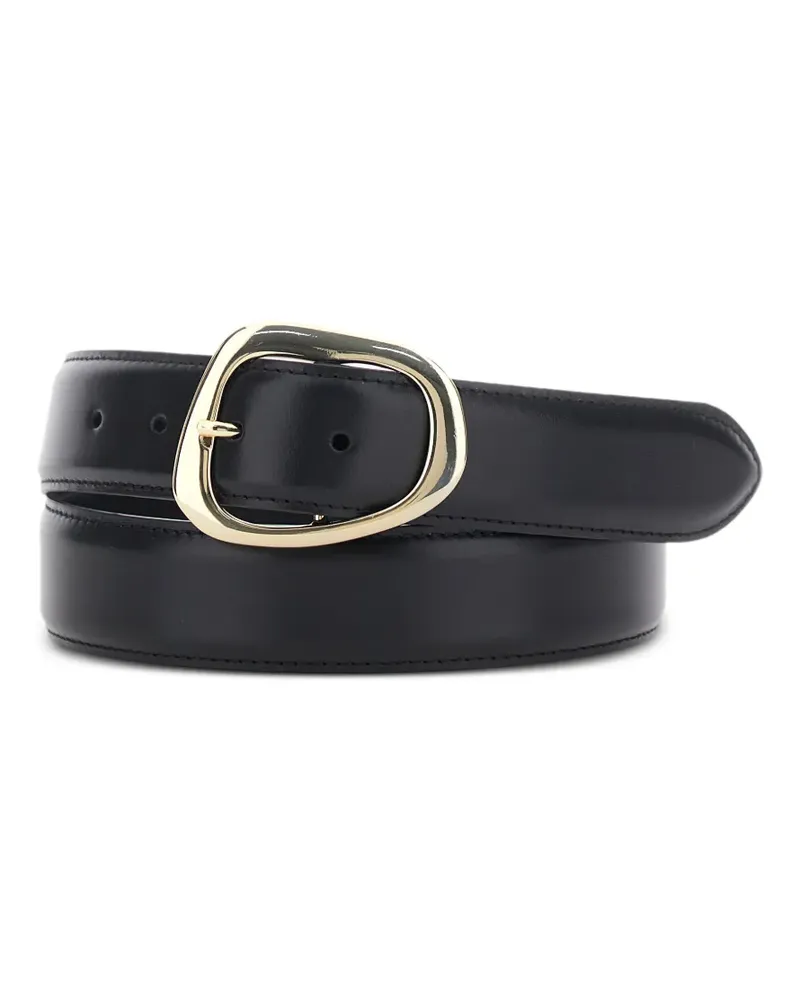 Semicouture oval-buckle leather belt - Schwarz Schwarz