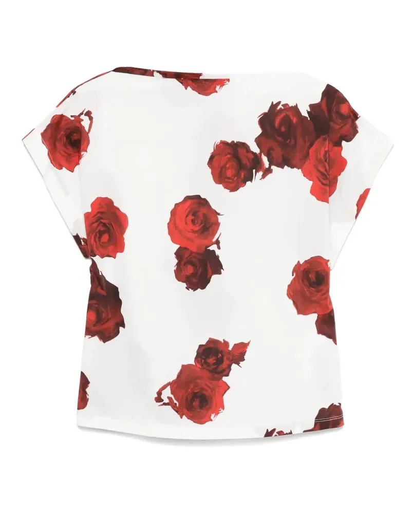 Liviana Conti Bluse mit Blumen-Print - Weiß Weiß