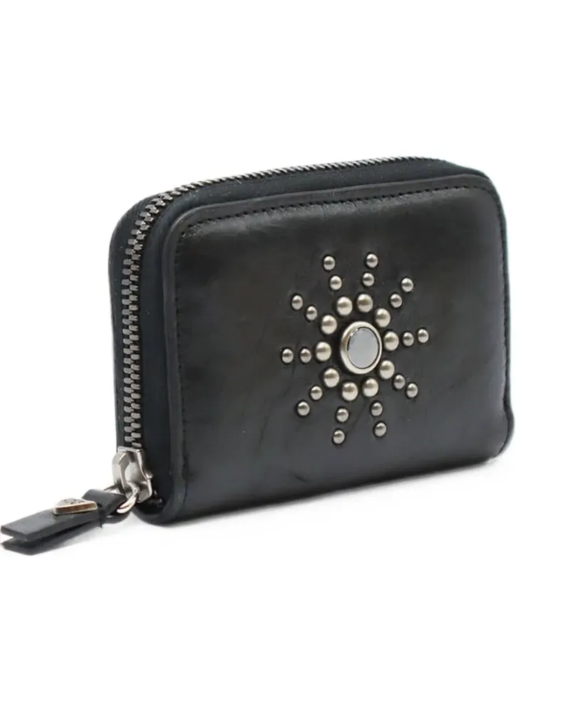 HTC Hollywood Trading Company stud-embellished leather zip wallet - Schwarz Schwarz