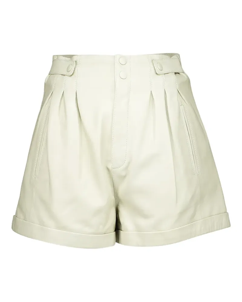 Saint Laurent Ledershorts mit hohem Bund - Nude Nude