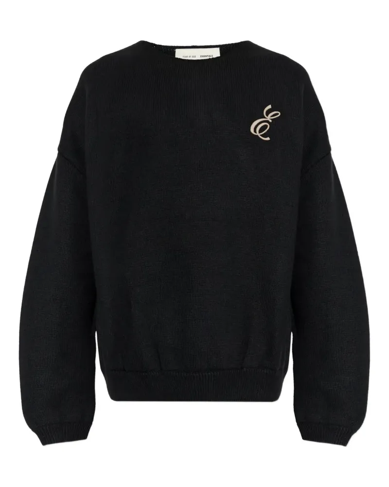 Fear of God logo-embroidered crew-neck sweater - Schwarz Schwarz