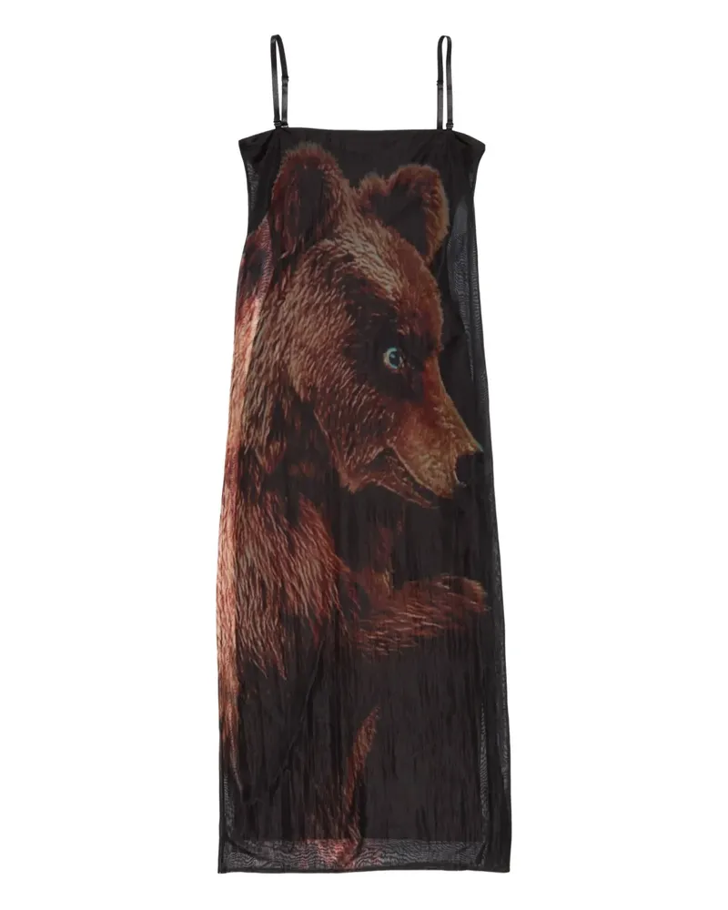 Acne Studios bear-print slip dress - Schwarz Schwarz