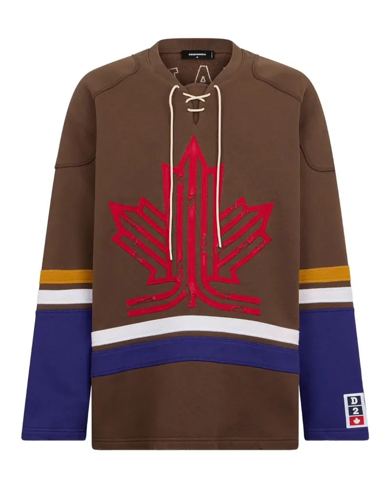 Dsquared2 Ski Leaf Sweatshirt mit Schnürung - Braun Braun