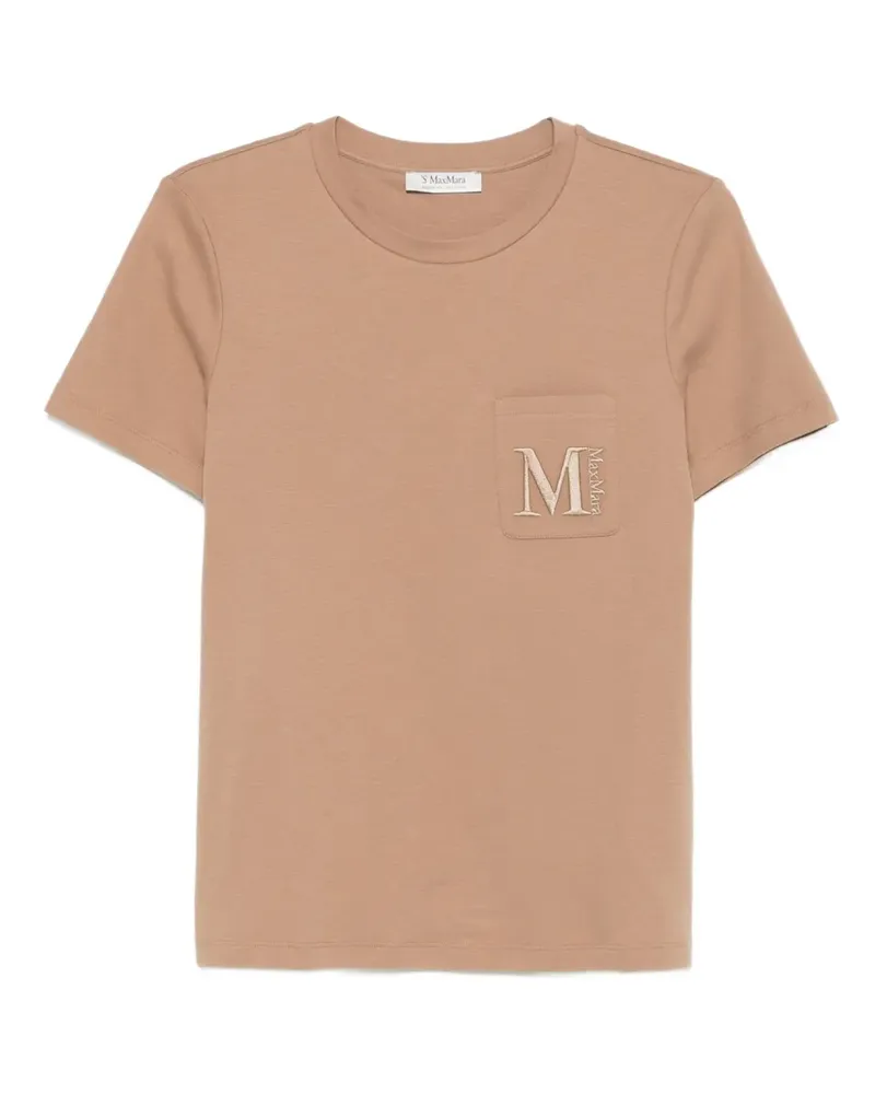 Max Mara T-Shirt mit Logo-Stickerei - Nude Nude