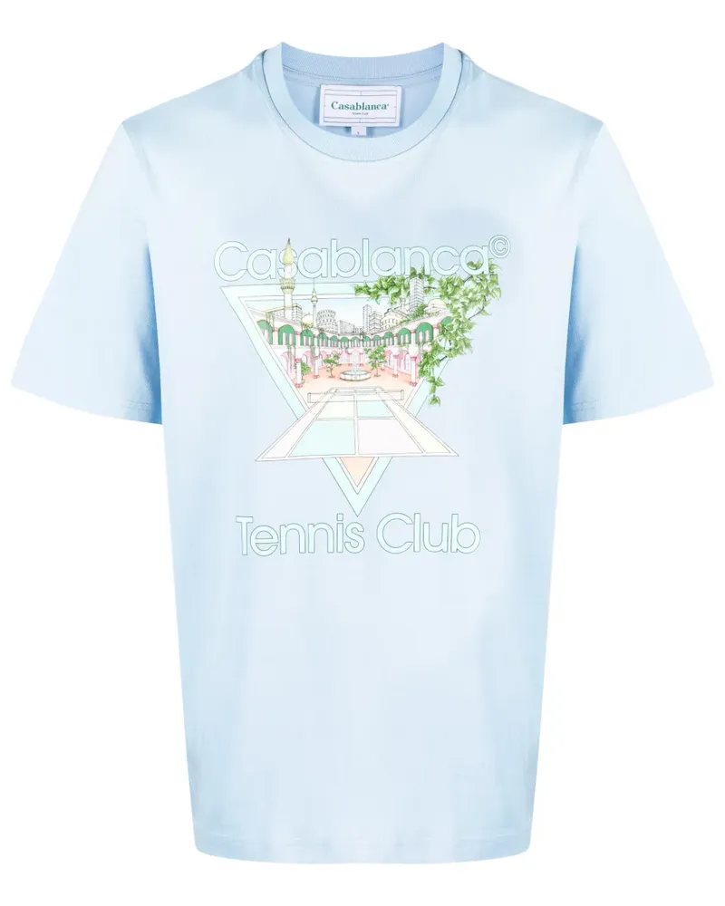 Casablanca Paris Tennis Club Icon T-Shirt - Blau Blau