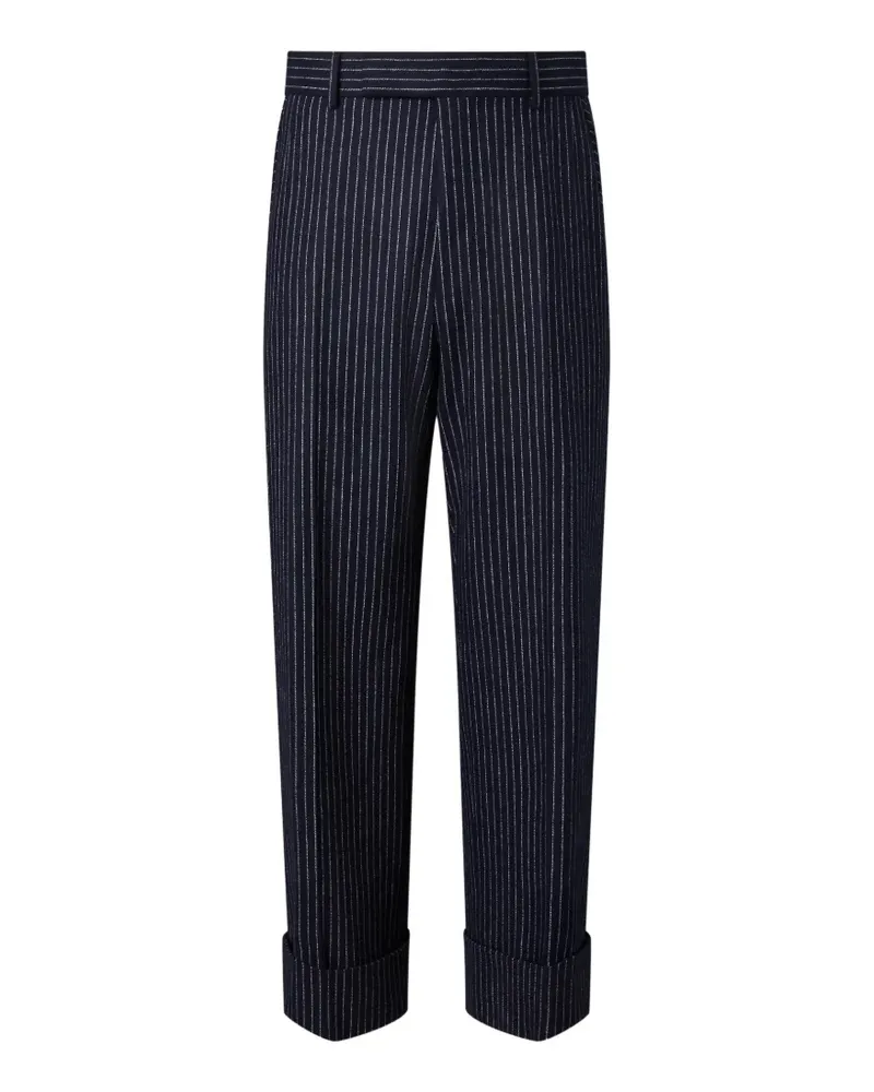 Thom Browne flannel chalk stripe trousers - Blau Blau