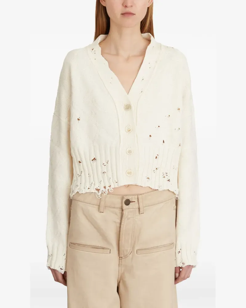 Marni distressed buttoned cardigan - Nude Nude