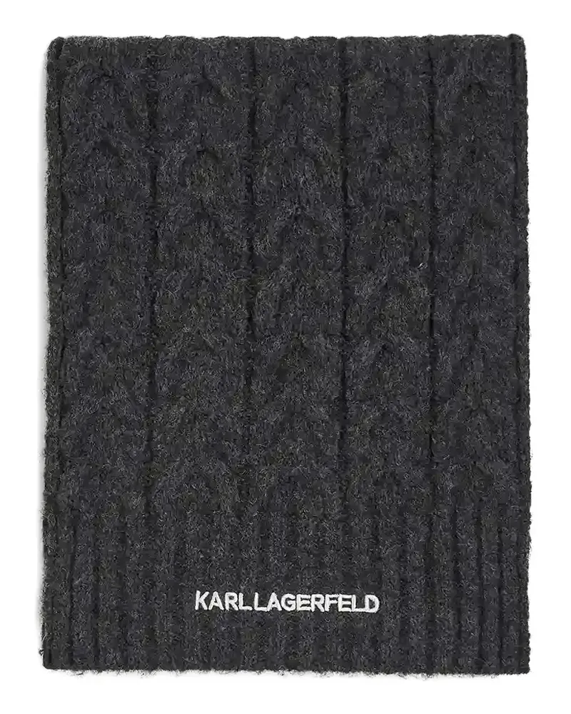 Karl Lagerfeld logo cable-knit scarf - Grau Grau