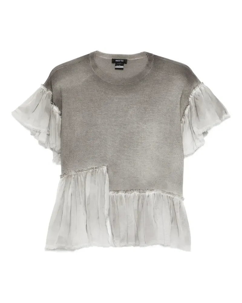 Avant Toi ruffled T-shirt - Grau Grau