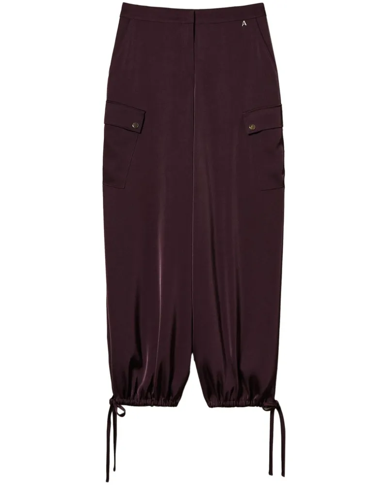 Twin-Set Cargohose aus Satin - Rot Rot