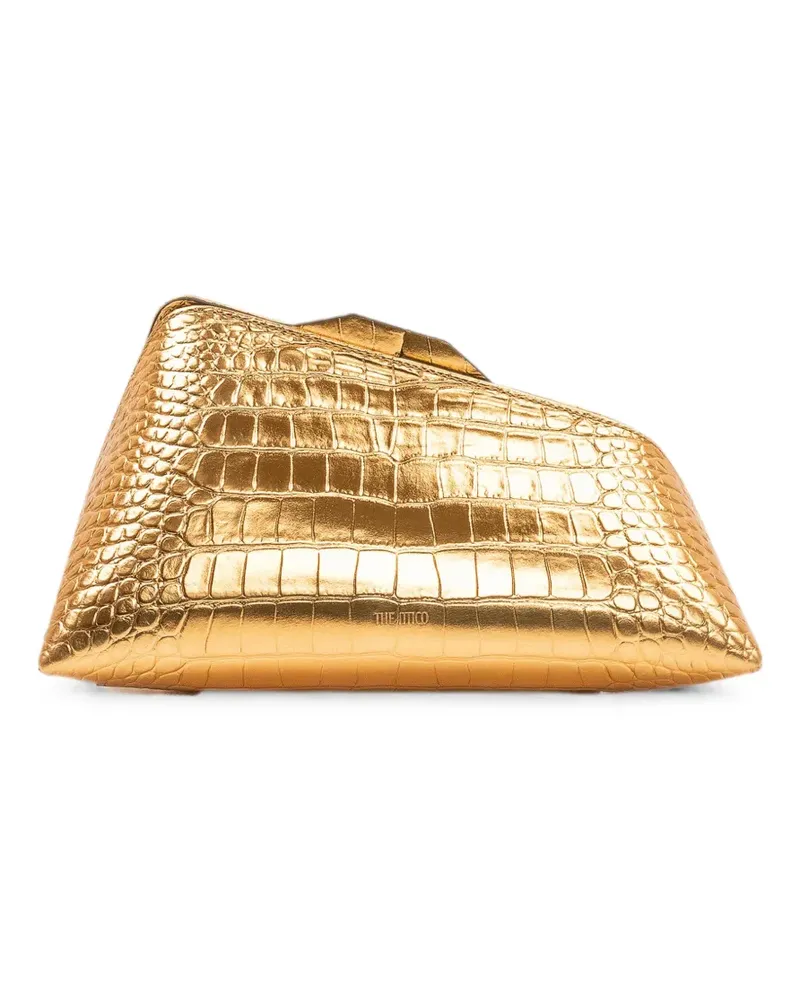 ATTICO 8.30PM croc-effect clutch bag - Gold Gold