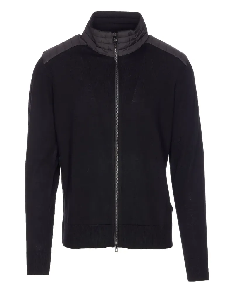 Belstaff Stehkragen-Cardigan mit Logo-Patch - Schwarz Schwarz