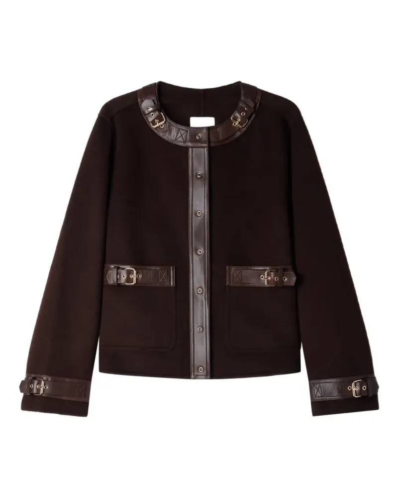 Sandro Lederjacke mit Schnallendetail - Schwarz Schwarz