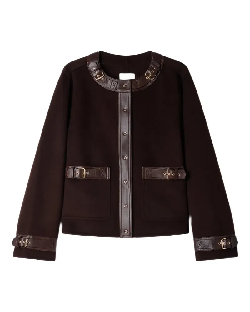 Sandro Lederjacke mit Schnallendetail - Schwarz Schwarz
