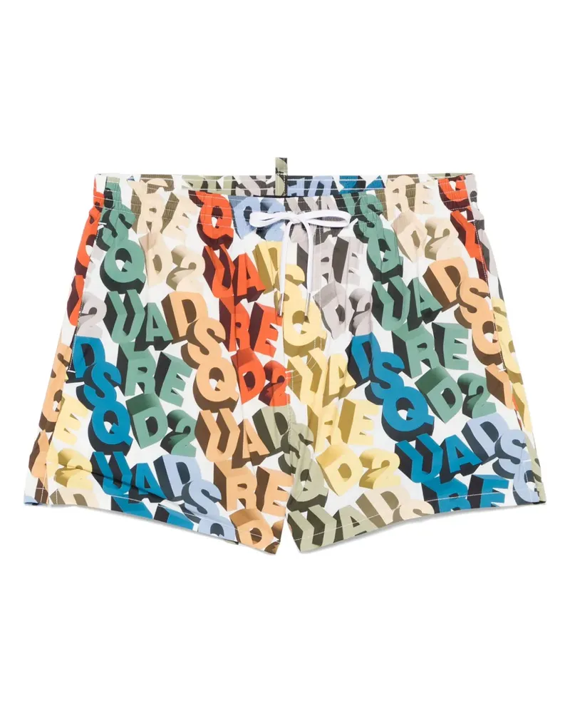 Dsquared2 Badeshorts mit Logos - Weiß Weiß