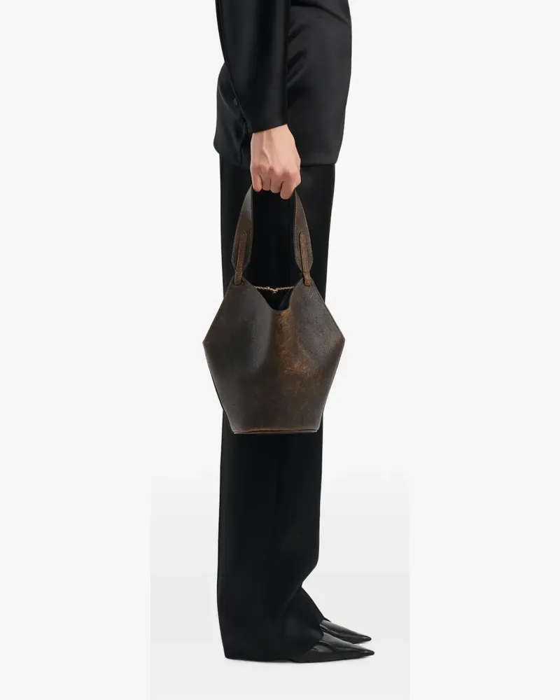 KHAITE Mini Lotus Tote Bag - Braun Braun