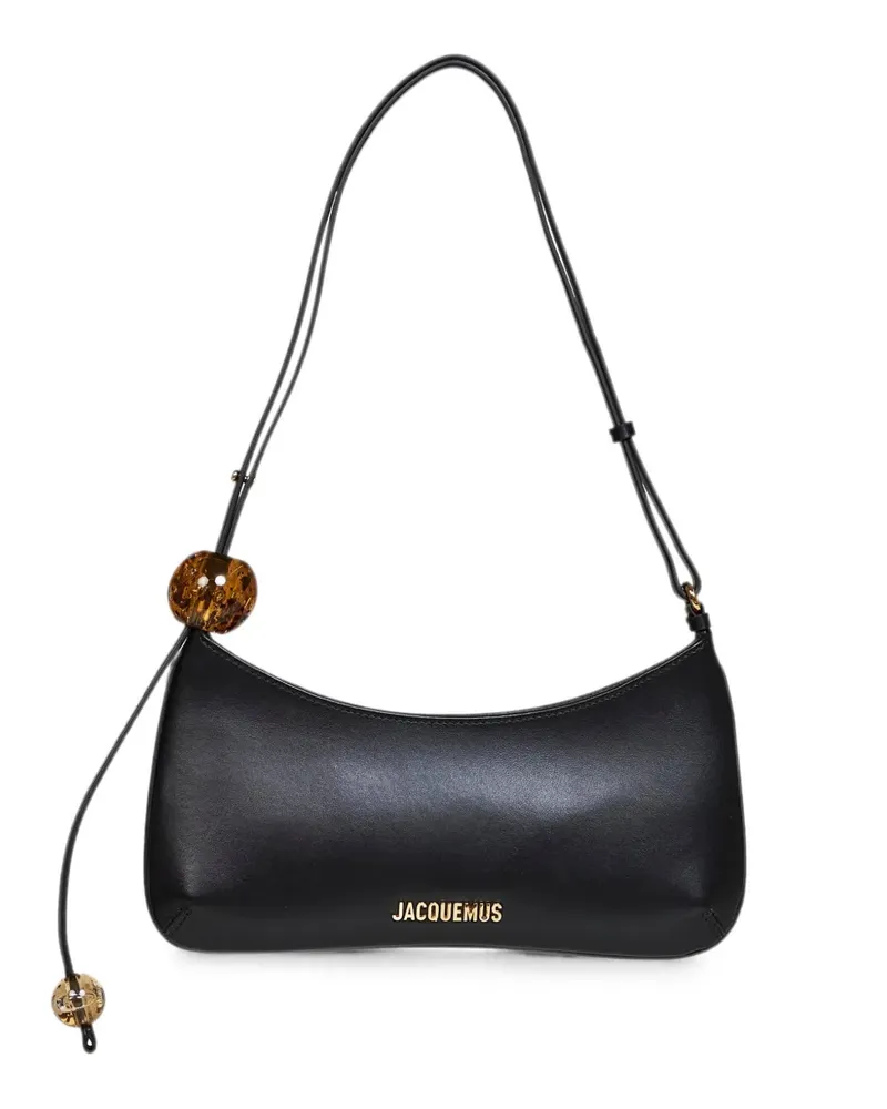 Jacquemus Bisou Perle Schultertasche mit Logo - Schwarz Schwarz