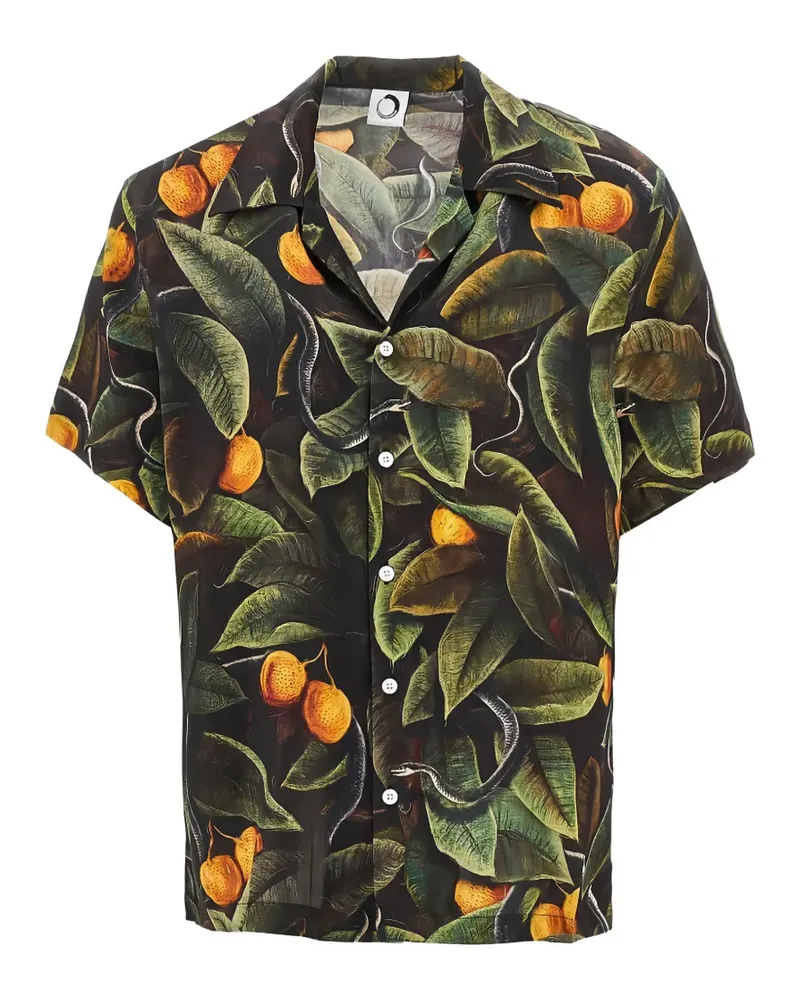 ENDLESS JOY Snaker printed silk shirt - Schwarz Schwarz