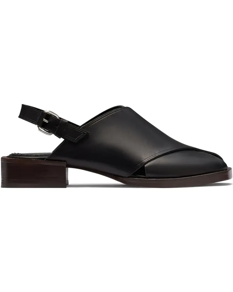 Christophe Lemaire Cross Sandalen - Schwarz Schwarz