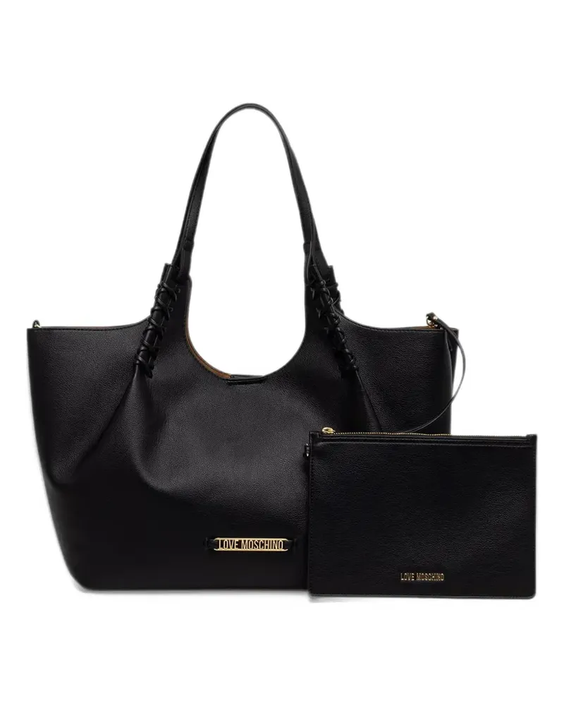 Moschino Handtasche mit Ziernaht - Schwarz Schwarz