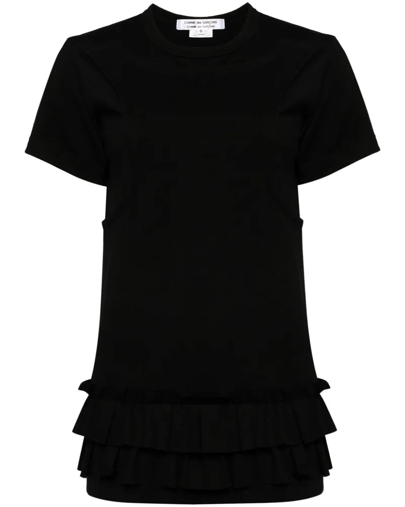 Comme des Garçons T-Shirt mit Rüschen - Schwarz Schwarz