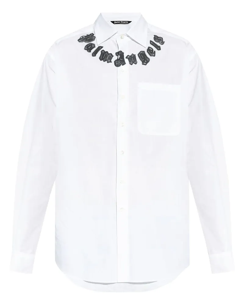 Palm Angels Hemd mit Logo-Print - Weiß Weiß