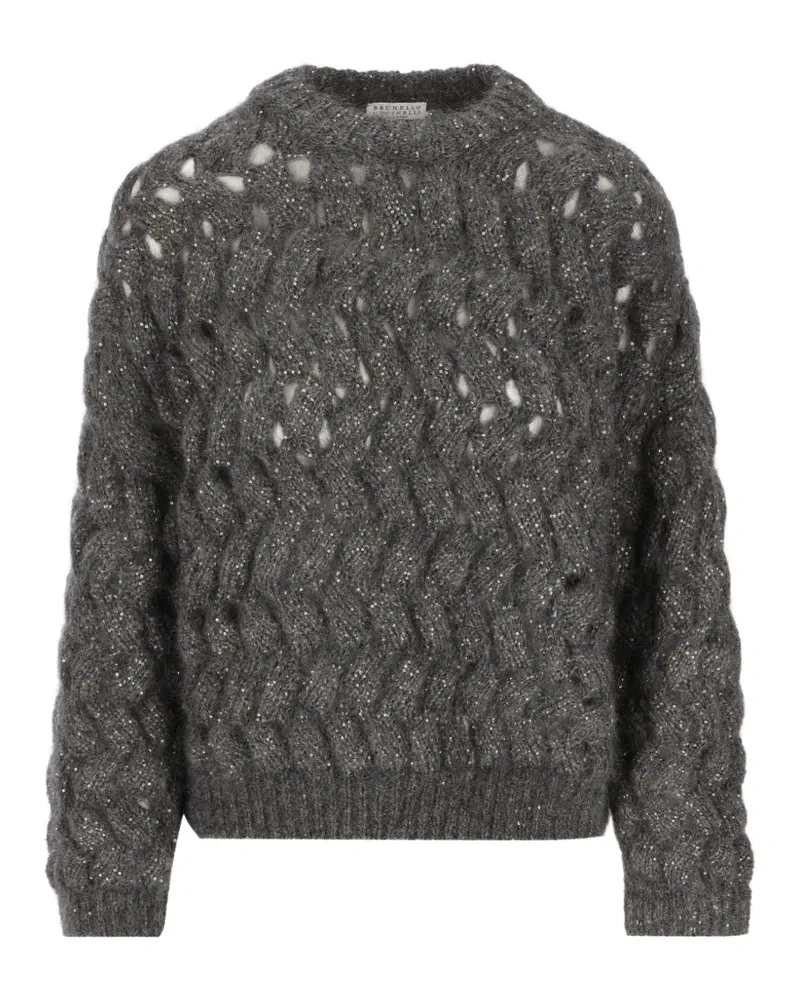 Brunello Cucinelli Pullover mit Zickzackmuster - Grau Grau