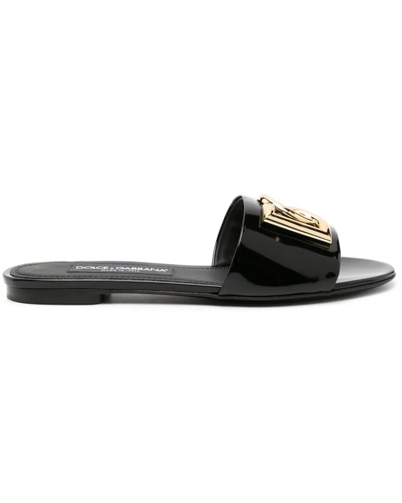 Dolce & Gabbana Pantoletten mit DG-Logo - Schwarz Schwarz
