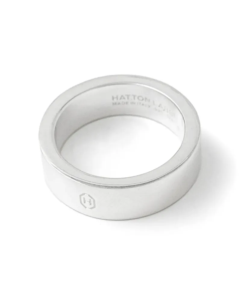 Hatton Labs Ring mit Logo-Gravur - Silber Silber