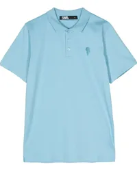 Karl Lagerfeld Poloshirt mit Ikonik-Stickerei Blau