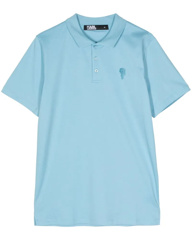 Karl Lagerfeld Poloshirt mit Ikonik-Stickerei - Blau Blau