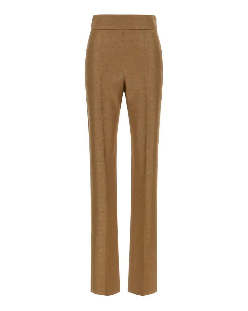 Valentino Garavani textured high-waisted trousers - Braun Braun