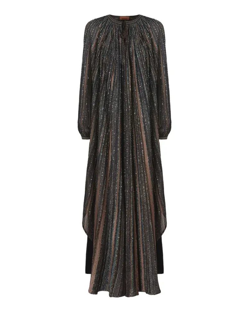 Missoni lamé long-sleeve maxi dress - Braun Braun