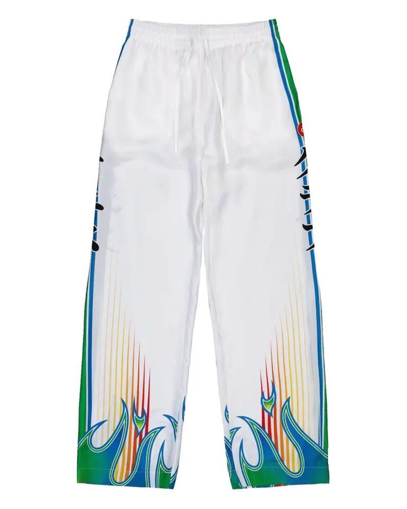 Casablanca Paris elastic-waist flame-print track pants - Weiß Weiß