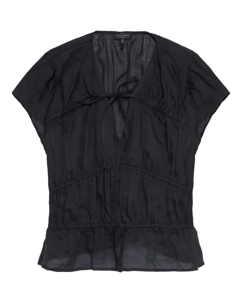 Rag & Bone Gesmoktes Oberteil - Schwarz Schwarz