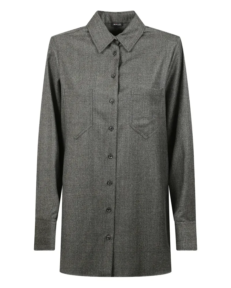Kiton Hemd mit Prince of Wales-Karo - Grün Grün