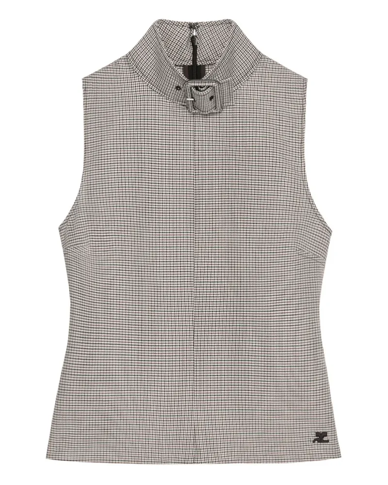 Courrèges Schnallenoberteil mit Hahnentrittmuster - Nude Nude