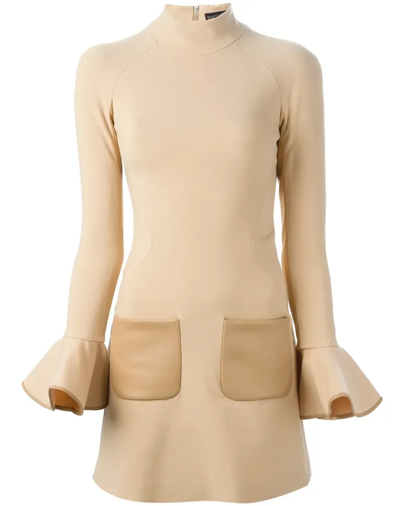 David Koma Kleid mit ausgestellten Ärmeln - Nude Nude
