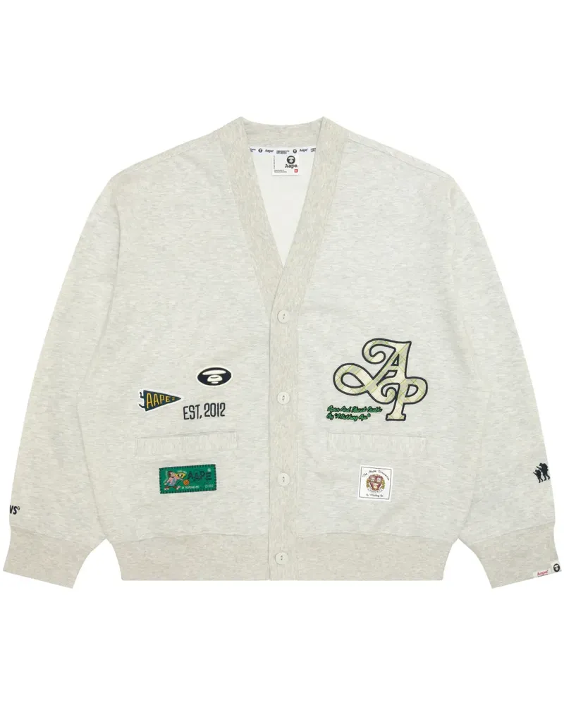 BAPE Cardigan mit Logo-Applikation - Grau Grau
