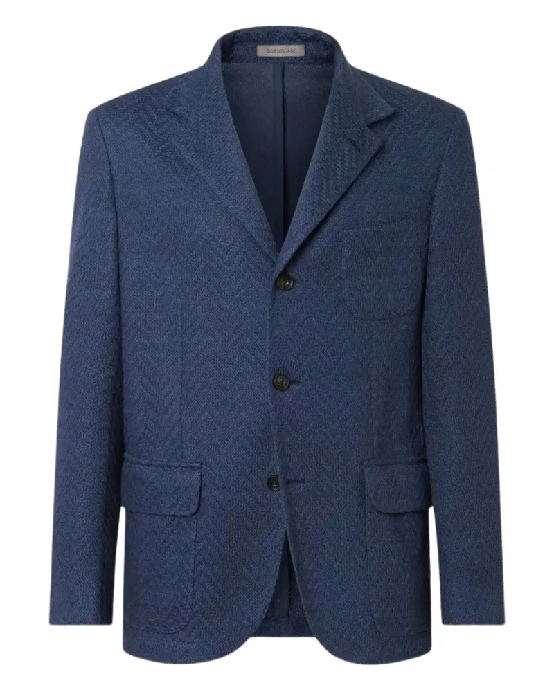 Corneliani Jacke mit Fischgrätenmuster - Blau Blau