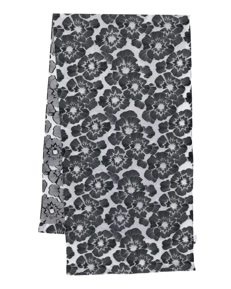 Talbot Runhof Schal mit Blumen-Print - Schwarz Schwarz