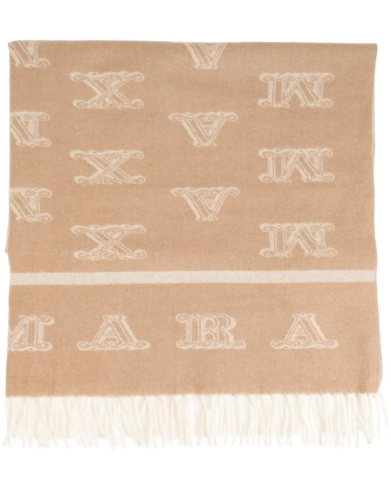 Max Mara Schal mit Logo-Stickerei - Nude Nude